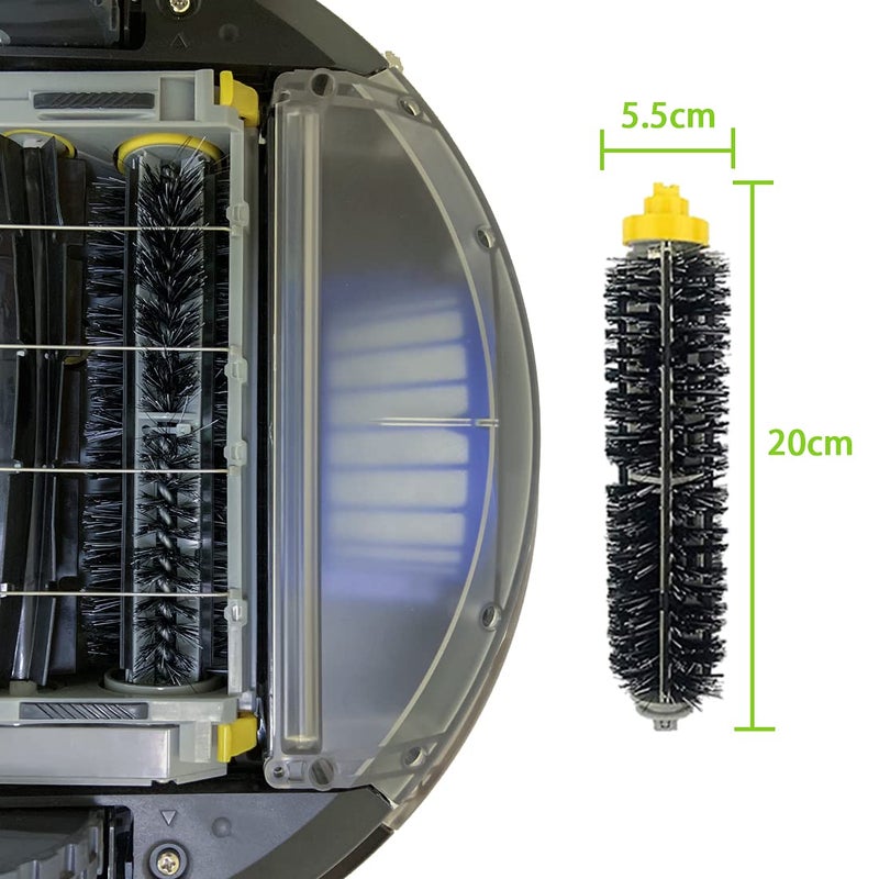 SENNII ملحقات لجهاز iRobot Roomba سلسلة 600 675 677 692 671 694 691 614 615 635 676 670 645 655 690، سلسلة 500 595 585 564 552 قطع غيار بديلة تشمل 3 فلتر، 6 فرش جانبية، 1 فرشاة شعيرات - Image 3